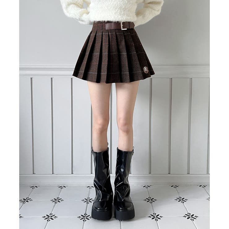 ベルトポイント チェックミニスカート/2025 AW COLLECTION | by muni:r | 詳細画像18 