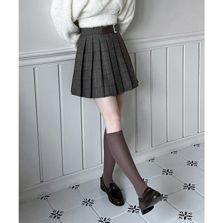 ベルトポイント チェックミニスカート/2025 AW COLLECTION | by muni:r | 詳細画像5 