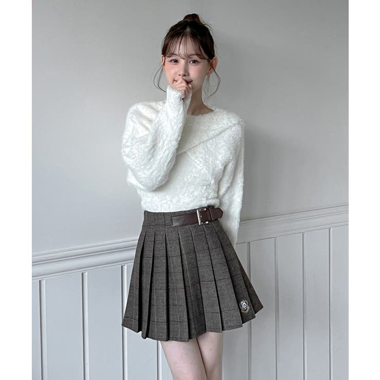 ベルトポイント チェックミニスカート/2025 AW COLLECTION | by muni:r | 詳細画像6 