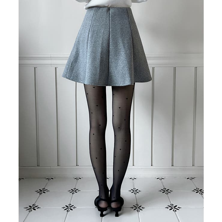 【着用動画あり 3色 2サイズ展開】パールフレアニットスカート | by muni:r | 詳細画像19 