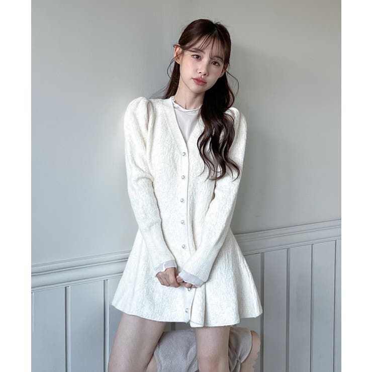 【着用動画あり！ 4色展開】ペプラム ニットワンピース | by muni:r | 詳細画像1 