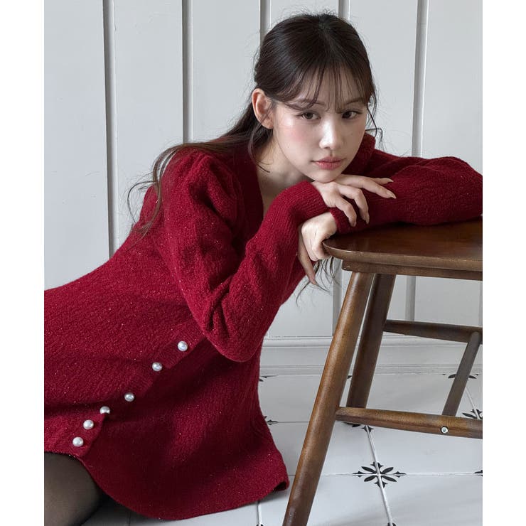 【着用動画あり！ 4色展開】ペプラム ニットワンピース | by muni:r | 詳細画像10 