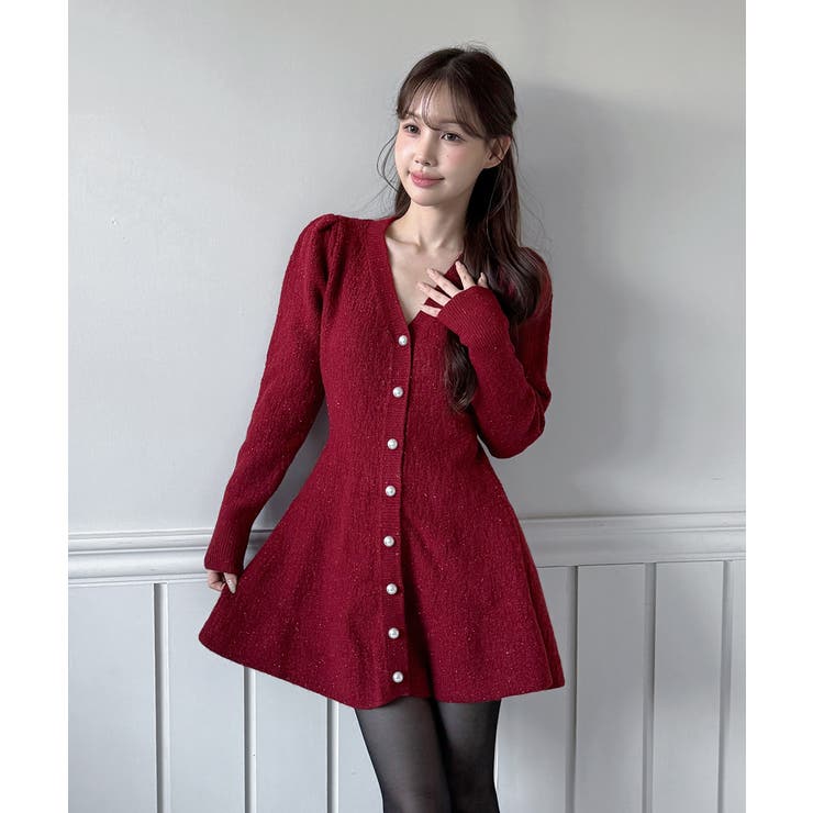 【着用動画あり！ 4色展開】ペプラム ニットワンピース | by muni:r | 詳細画像11 