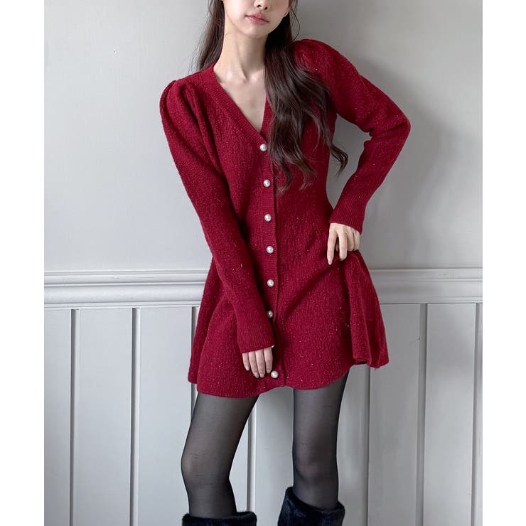 【着用動画あり！ 4色展開】ペプラム ニットワンピース | by muni:r | 詳細画像15 