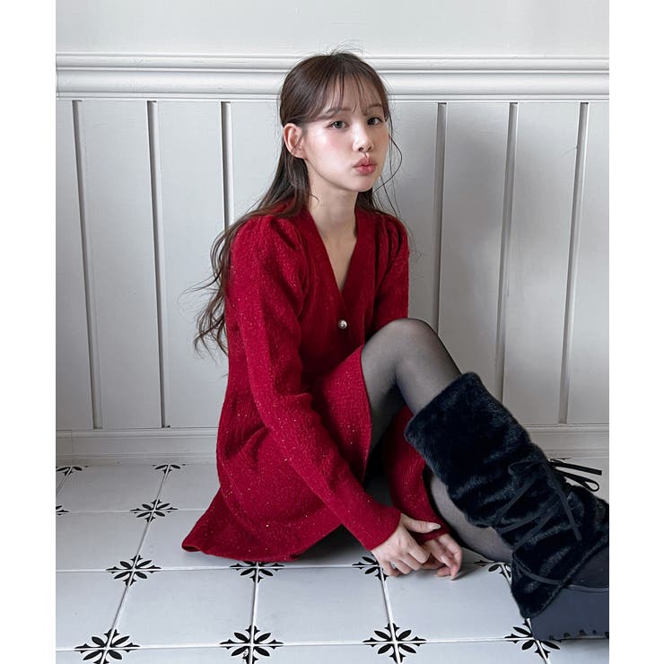 【着用動画あり！ 4色展開】ペプラム ニットワンピース | by muni:r | 詳細画像16 