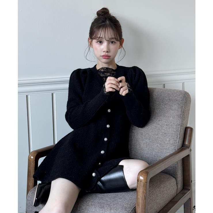 【着用動画あり！ 4色展開】ペプラム ニットワンピース | by muni:r | 詳細画像19 