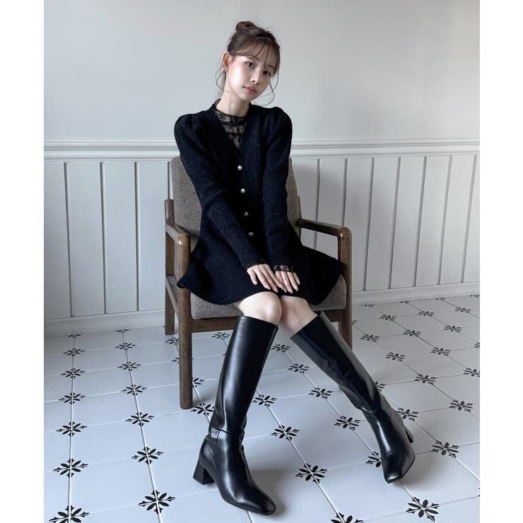 【着用動画あり！ 4色展開】ペプラム ニットワンピース | by muni:r | 詳細画像22 