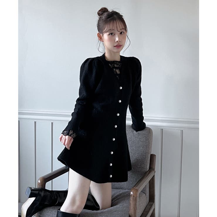 【着用動画あり！ 4色展開】ペプラム ニットワンピース | by muni:r | 詳細画像24 