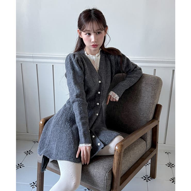 【着用動画あり！ 4色展開】ペプラム ニットワンピース | by muni:r | 詳細画像25 