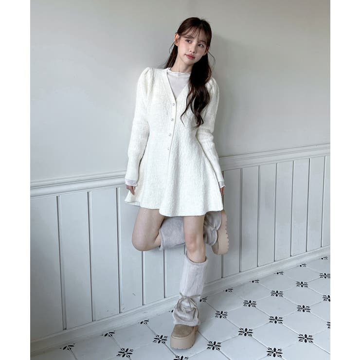 【着用動画あり！ 4色展開】ペプラム ニットワンピース | by muni:r | 詳細画像3 