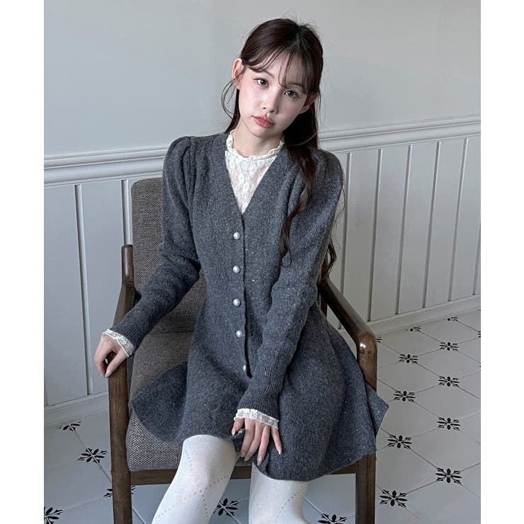 【着用動画あり！ 4色展開】ペプラム ニットワンピース | by muni:r | 詳細画像30 