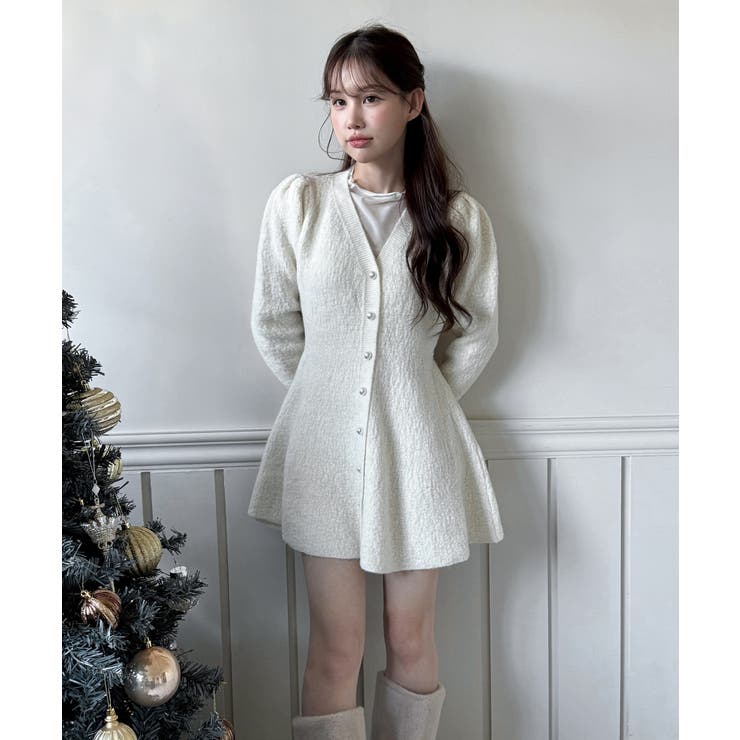 【着用動画あり！ 4色展開】ペプラム ニットワンピース | by muni:r | 詳細画像6 