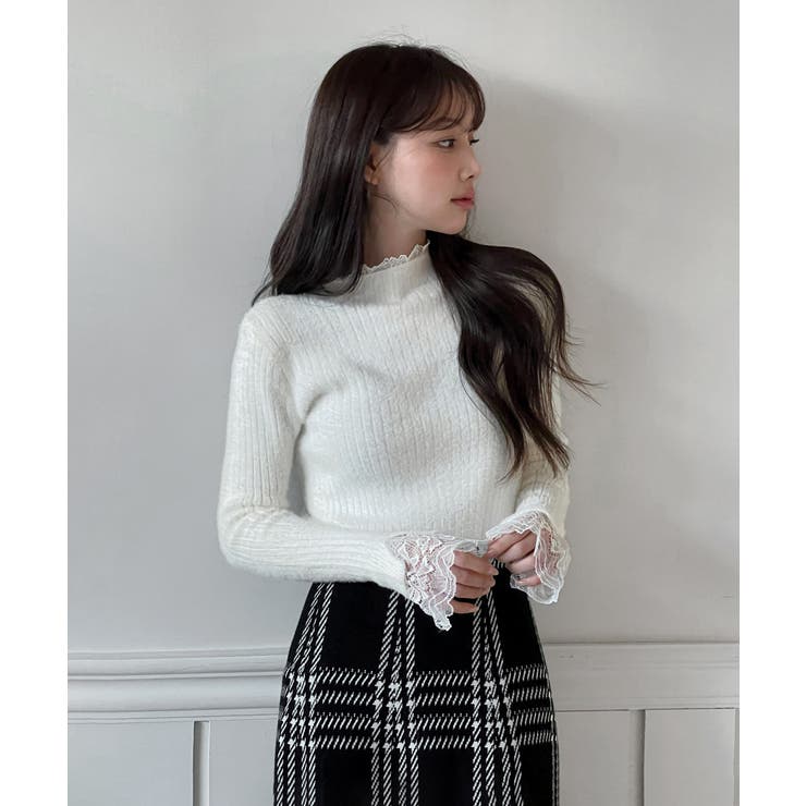 レースハイネック ソフトニット 2025 | by muni:r | 詳細画像4 