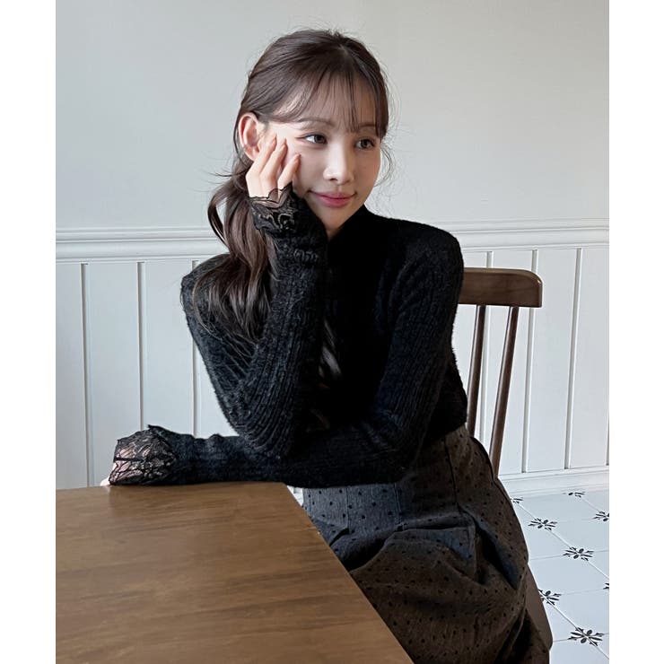 レースハイネック ソフトニット 2025 | by muni:r | 詳細画像9 