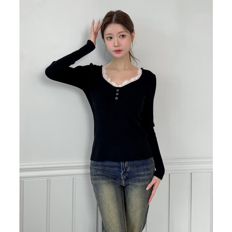 レースポイント リブニット/2026 SS COLLECTION | by muni:r | 詳細画像10 