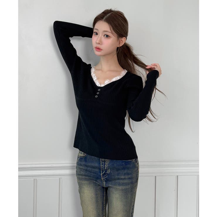 レースポイント リブニット/2026 SS COLLECTION | by muni:r | 詳細画像12 