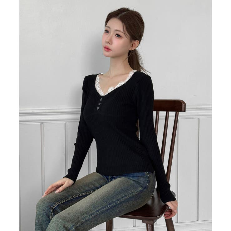 レースポイント リブニット/2026 SS COLLECTION | by muni:r | 詳細画像16 