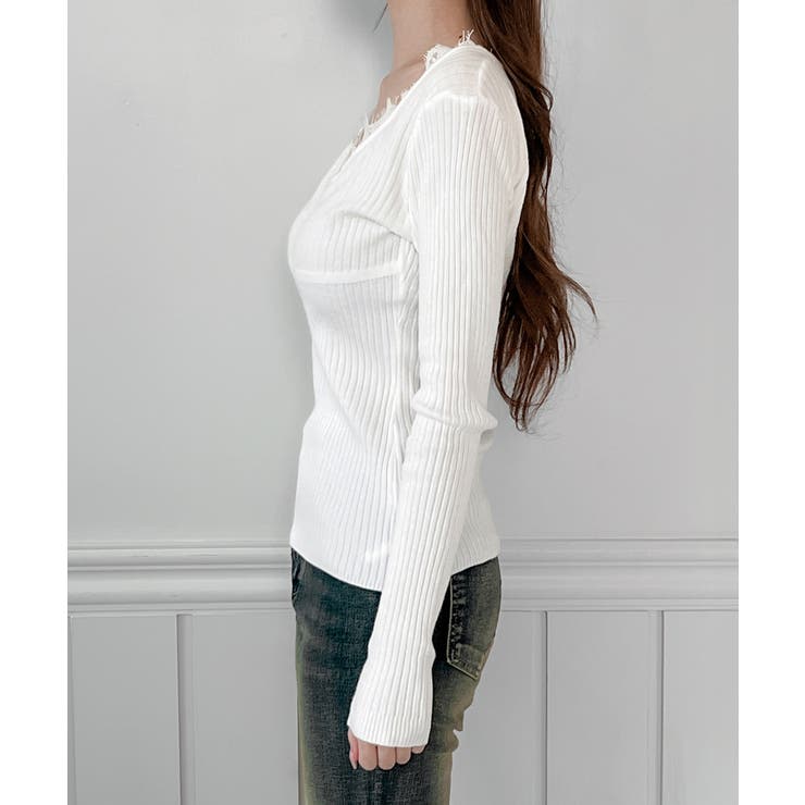 レースポイント リブニット/2026 SS COLLECTION | by muni:r | 詳細画像8 