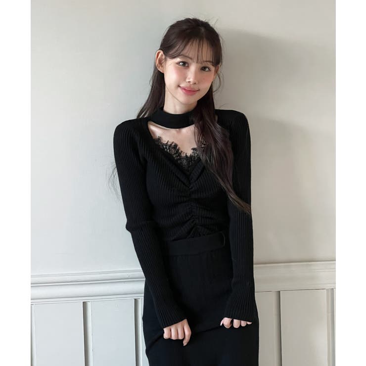 レースシャーリングニットトップス 2025 AW | by muni:r | 詳細画像10 