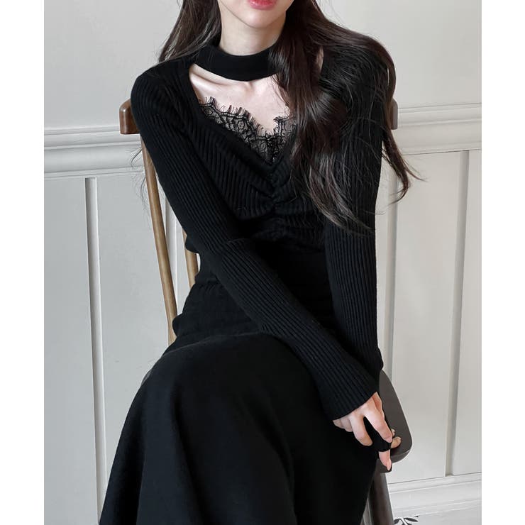 レースシャーリングニットトップス 2025 AW | by muni:r | 詳細画像11 