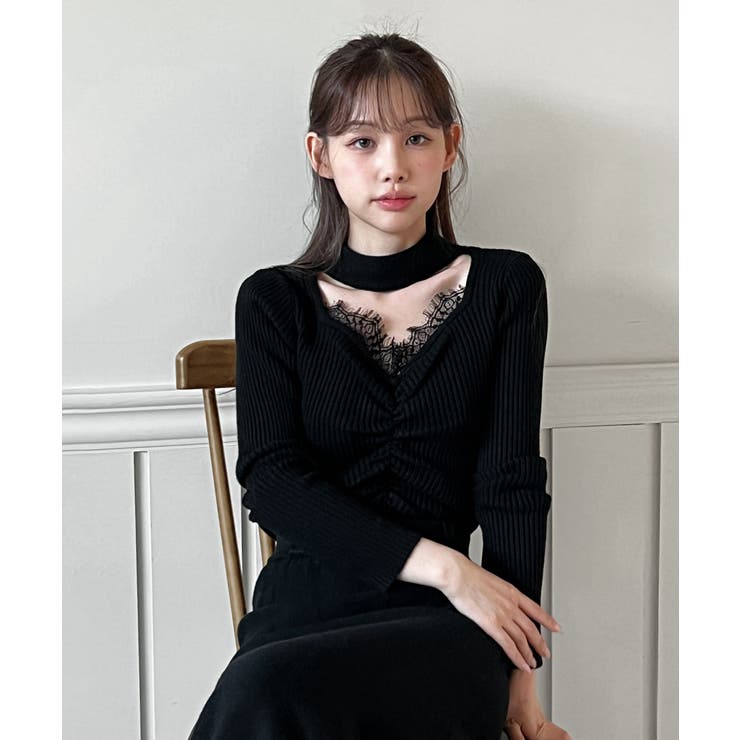 レースシャーリングニットトップス 2025 AW | by muni:r | 詳細画像12 