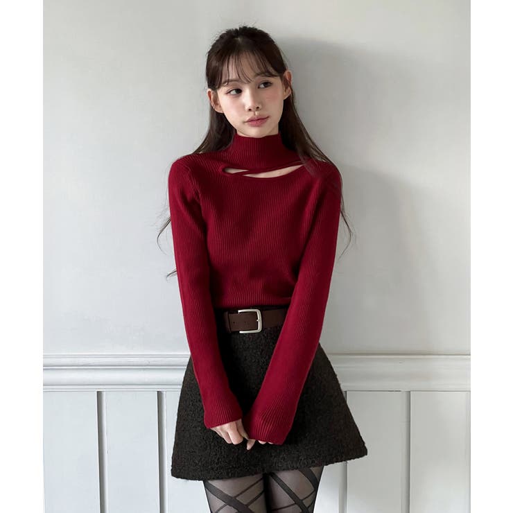 カットアウトスリムフィットニットカットソー 2025 AW | by muni:r | 詳細画像10 