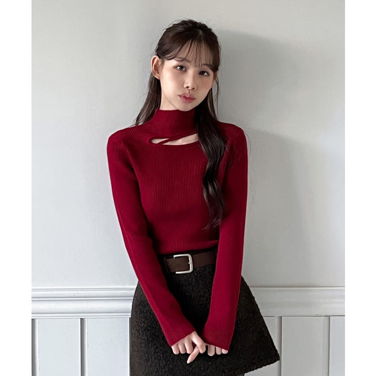 カットアウトスリムフィットニットカットソー 2025 AW | by muni:r | 詳細画像11 