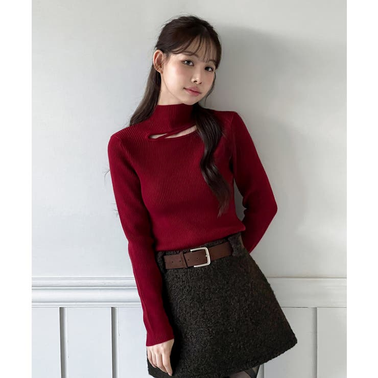 カットアウトスリムフィットニットカットソー 2025 AW | by muni:r | 詳細画像12 