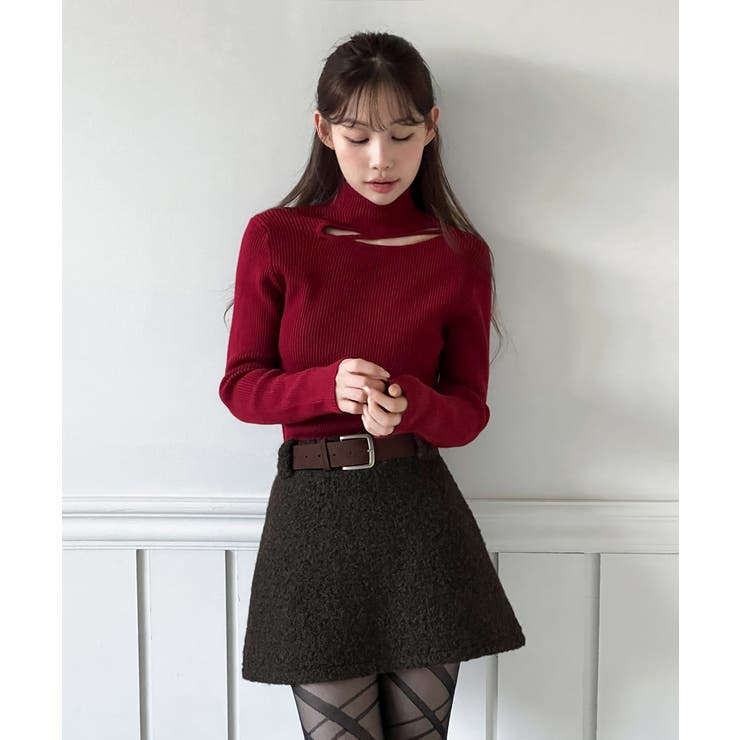 カットアウトスリムフィットニットカットソー 2025 AW | by muni:r | 詳細画像13 