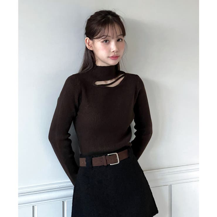 カットアウトスリムフィットニットカットソー 2025 AW | by muni:r | 詳細画像14 