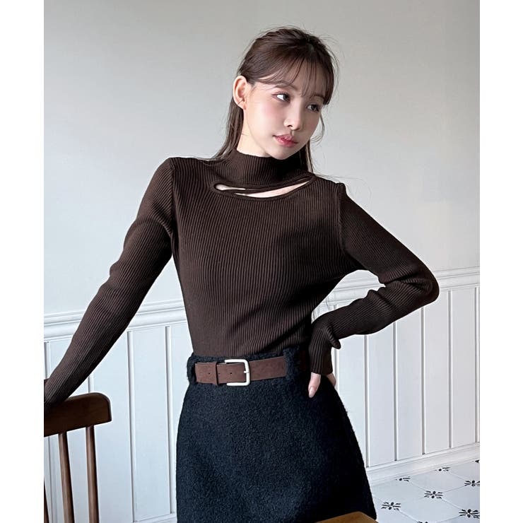 カットアウトスリムフィットニットカットソー 2025 AW | by muni:r | 詳細画像19 