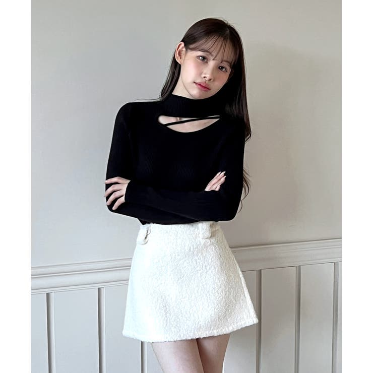 カットアウトスリムフィットニットカットソー 2025 AW | by muni:r | 詳細画像20 