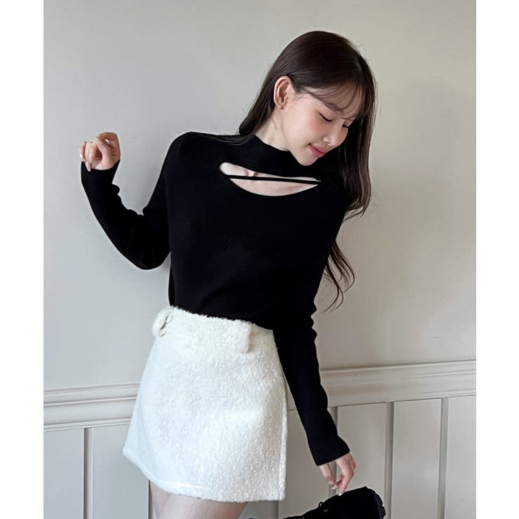 カットアウトスリムフィットニットカットソー 2025 AW | by muni:r | 詳細画像21 