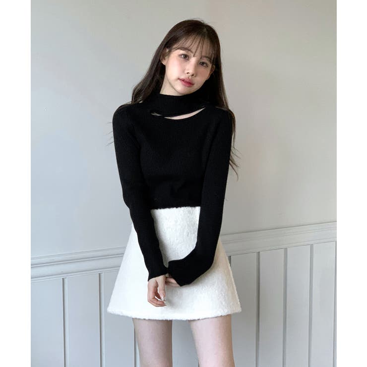 カットアウトスリムフィットニットカットソー 2025 AW | by muni:r | 詳細画像22 