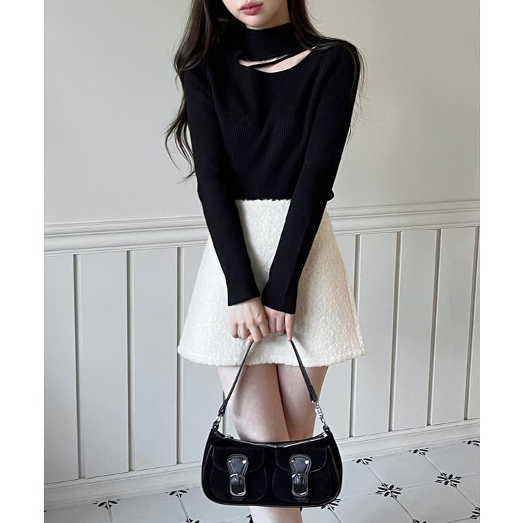 カットアウトスリムフィットニットカットソー 2025 AW | by muni:r | 詳細画像24 