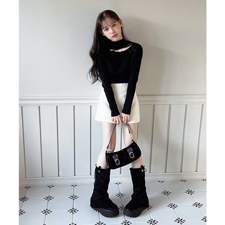 カットアウトスリムフィットニットカットソー 2025 AW | by muni:r | 詳細画像26 