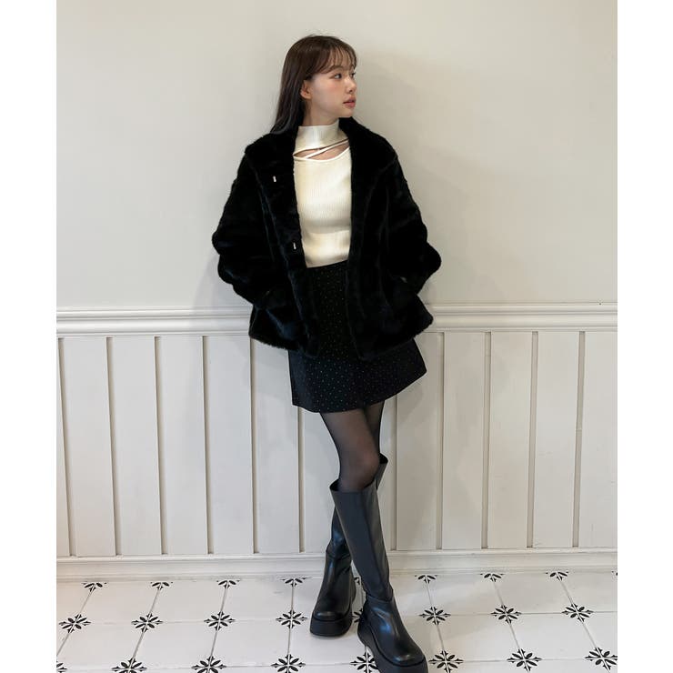 カットアウトスリムフィットニットカットソー 2025 AW | by muni:r | 詳細画像6 