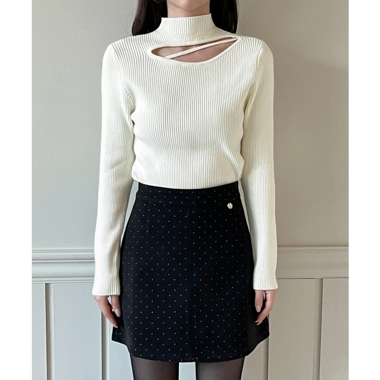 カットアウトスリムフィットニットカットソー 2025 AW | by muni:r | 詳細画像7 