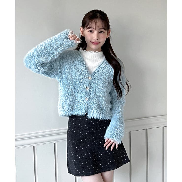 ハートキュービック ファー ニットカーディガン | by muni:r | 詳細画像13 