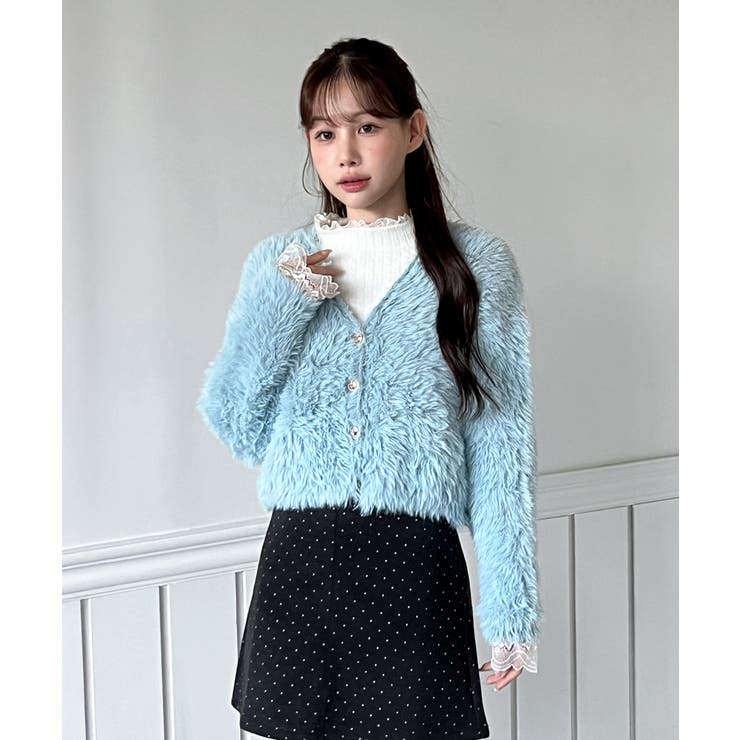 ハートキュービック ファー ニットカーディガン | by muni:r | 詳細画像14 