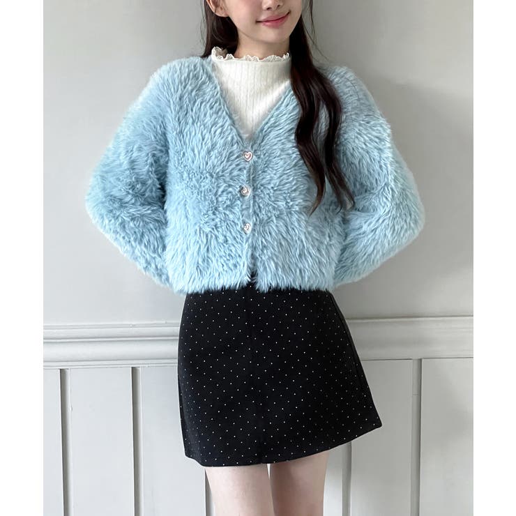 ハートキュービック ファー ニットカーディガン | by muni:r | 詳細画像16 