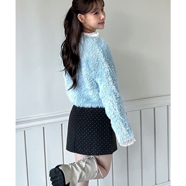 ハートキュービック ファー ニットカーディガン | by muni:r | 詳細画像17 