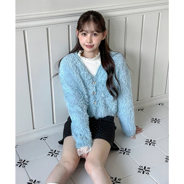 ハートキュービック ファー ニットカーディガン | by muni:r | 詳細画像19 