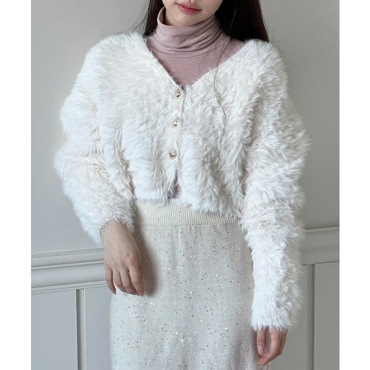 ハートキュービック ファー ニットカーディガン | by muni:r | 詳細画像2 