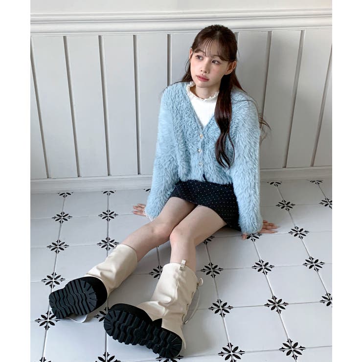 ハートキュービック ファー ニットカーディガン | by muni:r | 詳細画像20 