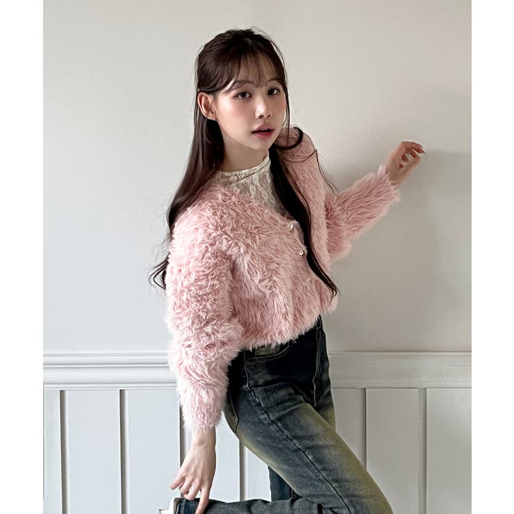 ハートキュービック ファー ニットカーディガン | by muni:r | 詳細画像27 