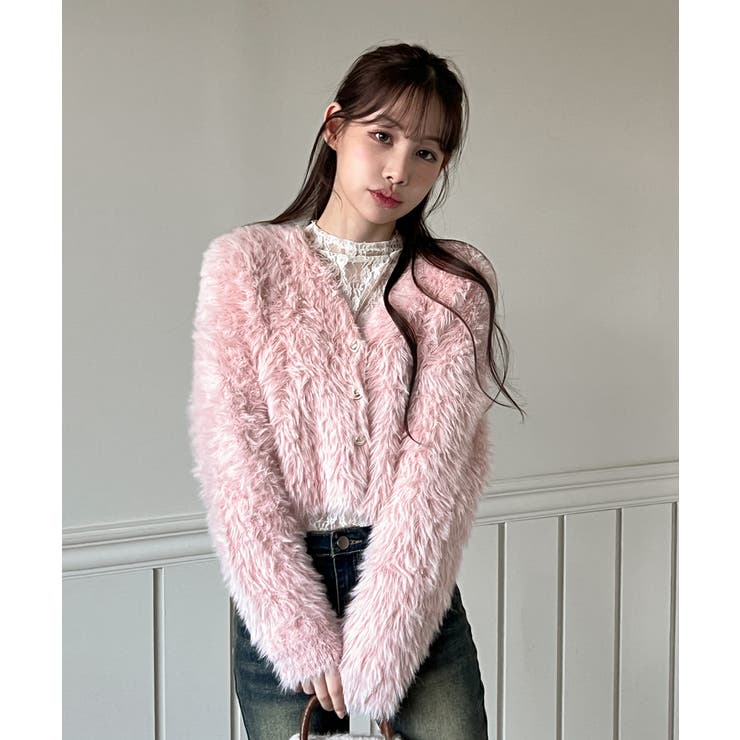 ハートキュービック ファー ニットカーディガン | by muni:r | 詳細画像28 