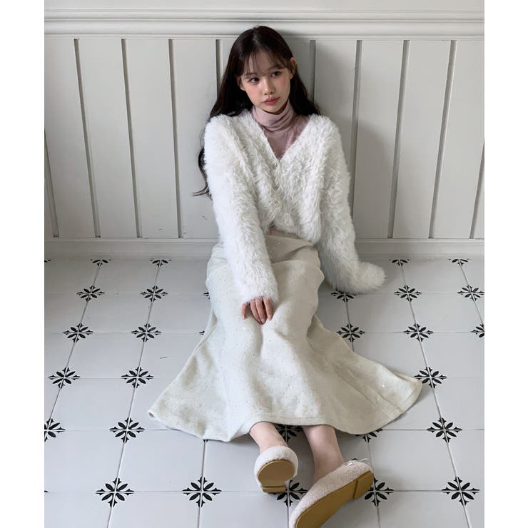 ハートキュービック ファー ニットカーディガン | by muni:r | 詳細画像7 