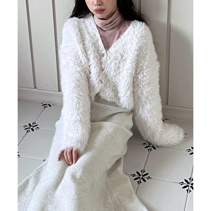 ハートキュービック ファー ニットカーディガン | by muni:r | 詳細画像8 