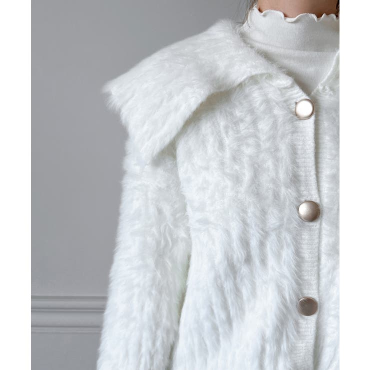 フラッフィーカラーボタンニットカーディガン 2025 AW | by muni:r | 詳細画像10 